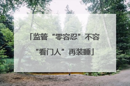 监管“零容忍”不容“看门人”再装睡